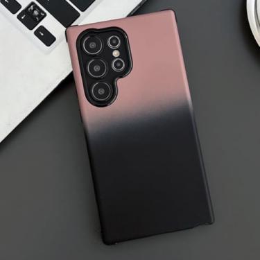 Imagem de MVVKKY Capa protetora para celular Samsung S24Plus, cor gradiente, silicone macio, à prova de choque, com lentes, estilo Candy (para Samsung S24Plus/rosa e preto)