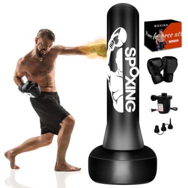 Imagem de Saco de pancadas vertical Vobab 70cm com luvas de boxe e bomba