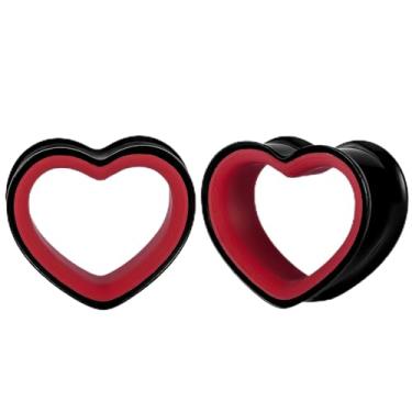 Imagem de DOEARKO 2 peças anel externo de aço inoxidável e alargador interno PLA (2 g/6 mm - 1"/25 mm) Material duplo hipoalergênico para orelhas esticadas | Plugues leves e respiráveis, 16mm(5/8"), Aço