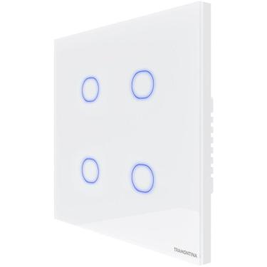 Imagem de Interruptor Touch Smart 4x4 Tramontina Branco 4 Canais Tramontina