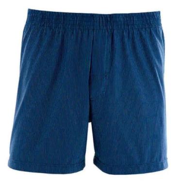 Imagem de Cueca Samba-Canção Risca de Giz Mash 154.01 Toque de Seda, Azul escuro