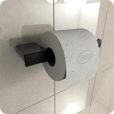 Imagem de Porta Papel Higiênico Master Preto Fosco Dupla Fixação - MetalCromo