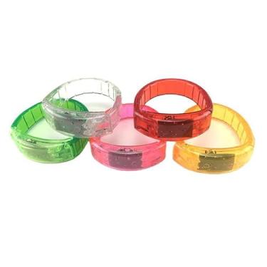 Imagem de Pulseiras LED Reativas à Música, para Festas, Shows e Eventos, Multicoloridas com Luzes Piscantes Sincronizadas, Kit10 unidades (10)
