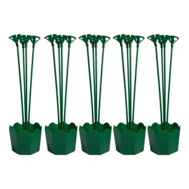 Imagem de Centro De Mesa Aniversário Cachepot Suporte Balão Kit Verde