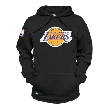 Imagem de Blusa de Frio Lakers Com Capuz Moletom Basquete Casaco Flanelado - Ver