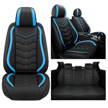 Imagem de Capas de assento de carro para Kia Telluride 2020-2025, capa de assento de couro napa impermeável, capas de assento de carro antiderrapantes, compatíveis com airbag, conjuntos de capas de assento de