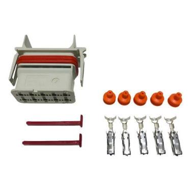 Imagem de Conector Elétrico 10 Vias Cinza para Módulo Scania Código 1537087