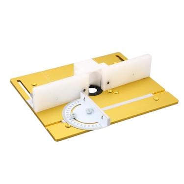 Imagem de Placa de Inserção de Mesa de Roteador de Liga de Alumínio Placa de Base para Carpintaria para Serra de Mesa de Roteador (Ouro)