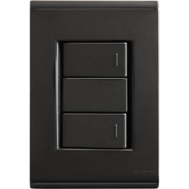 Imagem de Conjunto 4x2 Com 2 Interruptores Simples 10 A 250 V Tramontina Liz Grafite