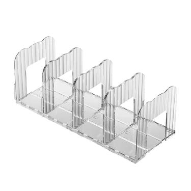 Imagem de Bothyi Organizador de Bolsas para Prateleira de Armário, Divisória de Guarda-Roupa, Organizador Multifuncional de Bolsas para Banheiro, Branco transparente com 4 grades