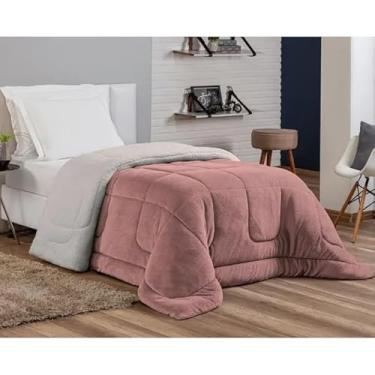 Imagem de Coberdrom Solteiro Manta Sherpa Lã Carneiro Quentinha 1 Peça (Rose)
