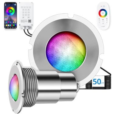 Imagem de Zenhagu Luz Led Rgbw Multicolorida Para Piscina E Spa De 1,5 Polegadas, Substituição Direta Para Pentair Globrite, À Prova D'Água Ip68, Ca 120 V, Cabo De 15 Metros Com Controlador, Aplicativo E Cont