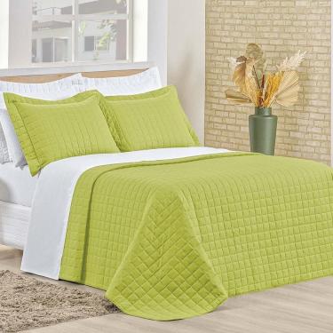 Imagem de Cobre Leito Casal Padrão Montreal Algodão 150 Fios 3 Peças - Pistache