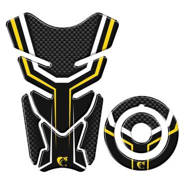 Imagem de Adesivo Protetor Tanque E Bocal Moto Yamaha Carbono Amarelo