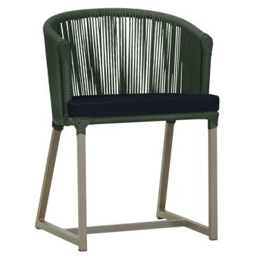 Imagem de Cadeira De Jantar Noronha Alumínio Fendi E12 Trama  Verde