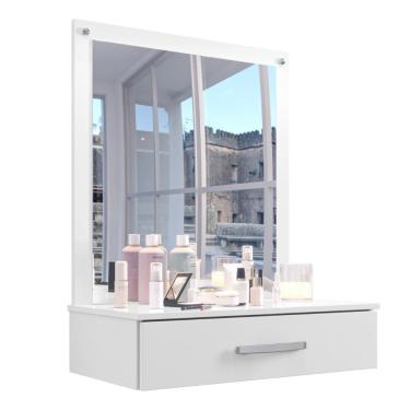 Imagem de Penteadeira Com 1 Gaveta E Espelho Saquarema Branco