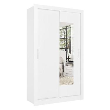 Imagem de Guarda Roupa Solteiro City Glass 2 Portas Branco Acetinado - Thb