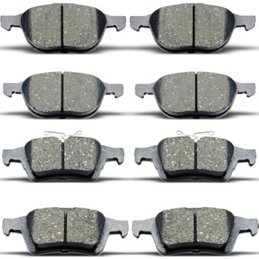 Imagem de DYZJKWJW D1563 D1564 Conjunto de pastilhas de freio de cerâmica dianteiras traseiras adequadas para Ford C-MAX 2013-2018, para Ecosport 2018-2022, para foco 2012-2018, para Escape 2013-2019