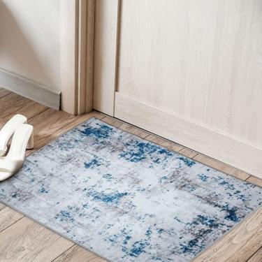Imagem de GGSR Tapete lavável, tapete de porta de entrada interna 5 x 7 cm, tapete antiderrapante ultrafino, tapete pequeno para sala de estar, quarto, lavanderia e banheiro