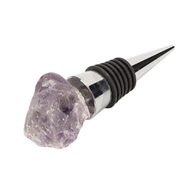 Imagem de Pedra preciosa para proteção de vinho, pedra de cristal, decorativa, prática, reutilizável, compacta, rolha para garrafa de vinho, perfeita para festas, presentes para amantes de (Violeta)