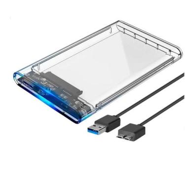 Imagem de Case para Hd transparente Usb 3.0 Transmissão 6gbps Sata 2.5" HD ou SS