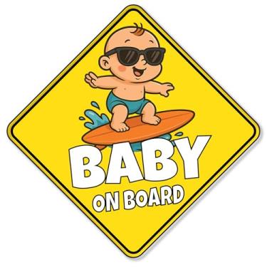 Imagem de Adesivo Baby on Board – Pacote com 3 – Decalque de vinil impermeável e resistente a UV de 12 cm – Placa de segurança à prova de intempéries para carros, janelas, para-choques – Durável e resistente ao