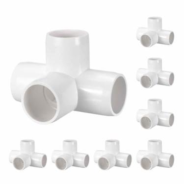 Imagem de Kozelo Pacote com 8 encaixes de tubulação de cotovelo de PVC SCH40 de 3/10.2 cm, encaixe cruzado de saída lateral de canto de PVC de 4 vias, conectores de tubo de grau de móveis para projeto DIY