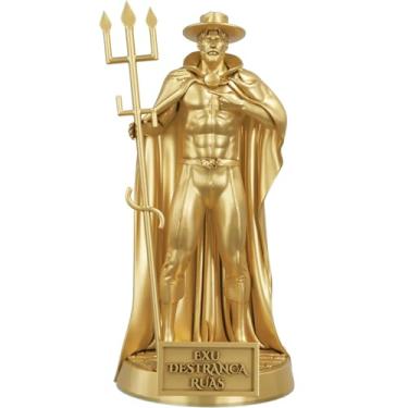 Imagem de Estátua Exu Destranca Ruas Umbanda Candomblé (Cor Ouro)