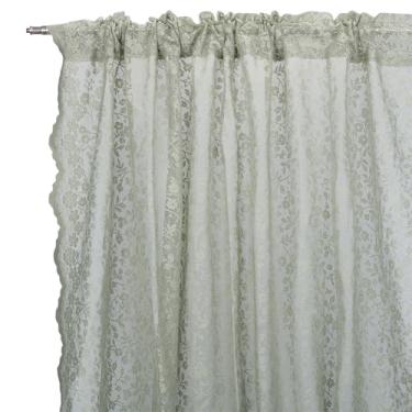 Imagem de MAYJOYDIY 2 peças de tecido de renda de poliéster verde para cortinas 213 cm x 132 cm, decoração de casa e enfeite de casamento, durável, material de renda decorativa de tamanho grande para projetos