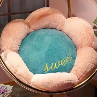 Imagem de Almofada de chão de flor macia - Almofada de sofá elegante e almofada de cadeira para decoração de casa, destaque de quarto aconchegante (impermeável, lavável) (coração de flor verde, 120 cm)