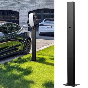 Imagem de Ufixed Carregador doméstico EV 7kW Tipo 2 - Suporte preto externo para carregador de parede Tesla, resistente à ferrugem, fácil de instalar, suporte estável para carregadores de veículos elétricos