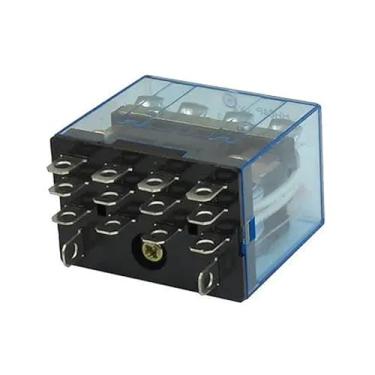 Imagem de HH64P LY4 AC 24V bobina 14-pinos 4PDT vermelho LED relé eletromagnético