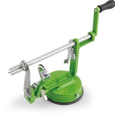 Imagem de Pelador e Removedor de Caroço Frutas Fatiador Cortador 3 em 1 com Base Sucção Potente Lâminas Aço Inoxidável para Pêssegos