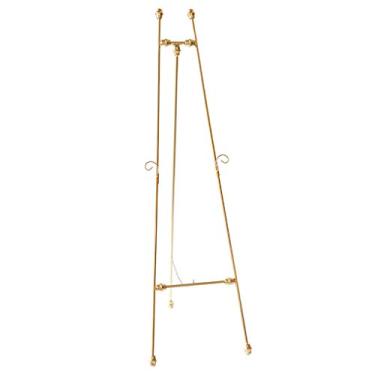Imagem de CYYHGD Cavalete de artista, cavalete de exibição, prancheta, óleo dourado, cavalete de exposição, moldura de ferro forjado no suporte, suporte para pôster e foto, cavalete de exibição