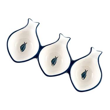 Imagem de Prato de lanche de cozinha, pratos de sushi japonês, prato de sushi, pratos de servir para sushi, bolinho de massa, lanche, casa, cozinha, pratos de jantar azuis