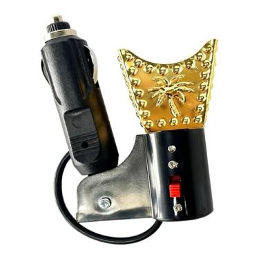 Imagem de Ｂｅｓｇａ Queimador de incenso elétrico para carro, incensário elétrico, difusor de aroma de metal para carro, suporte de incenso para veículo, Ouro