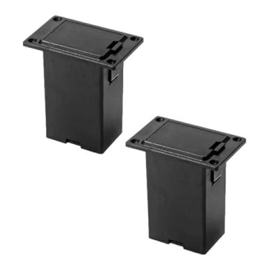 Imagem de 2 conjuntos de caixa de bateria preta para captador de guitarra, capa de bateria, peças de captador de guitarra acústica, suporte de substituição para acessórios de baixo equalizado, capa de captador