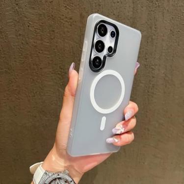 Imagem de Capa magnética fosca de alta qualidade para Samsung Galaxy S25 Fe S25 Edge S24 Ultra S23+ A56 A55 A54 5G (para Galaxy S25 Ultra/preta)