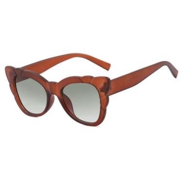 Imagem de HCPIHF Óculos de sol vintage femininos, óculos de sol da moda, tons degradê, uv400, masculino, punk (C9-chá fosco)