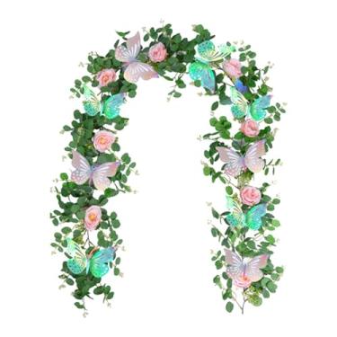 Imagem de Kuntesetty Guirlanda de Flores Artificiais com Borboleta para Decoração de Mesa de Cerimônia, Estilo E