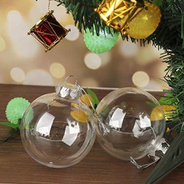 Imagem de Naroote 4 Peças de Bolas de Natal Transparentes Decoradas Com Tinta e Brilho de 10 Cm para Presentes Rápidos do Vizinho (#9)