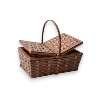 Imagem de Cesto Organizador de Bambu Tamanho G – Cesta Multiuso para Armazenar Roupas, Brinquedos ou Decorar Qualquer Ambiente (Indiano/café)