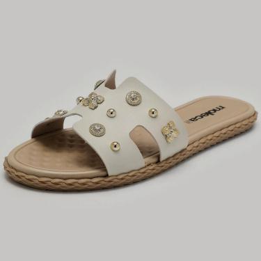 Imagem de Chinelo Feminino Slide Bottons Ouro/Prata Conforto Moleca 5452.254.7800-Feminino