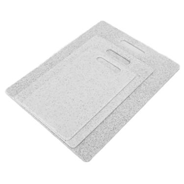 Imagem de Phefop Conjunto de Tábua de Corte, Padrão de Imitação de Mármore, 3 Tamanhos, Perfeito para Preparação de Alimentos e Uso na Cozinha (Tábua de imitação de pedra branca)