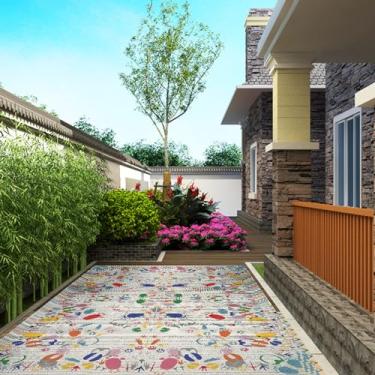 Imagem de Tapete para ambientes externos, 12 x 17 cm, canudo de plástico impermeável, impermeável, tropical, hidrofóbico, não mofado, para deck, anticongelante, resistente a rasgos, tapete têxtil para jardim e