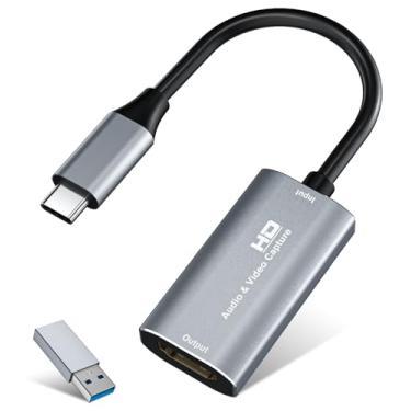 Imagem de VIXLW Placa de captura de vídeo, 4K USB3.0 HDMI para USB C, placa de captura 1080p 60FPS para streaming, jogos, gravação de vídeo compatível com Switch, Xbox, PS4, OBS, Windows, Mac OS, Zoom (prata)