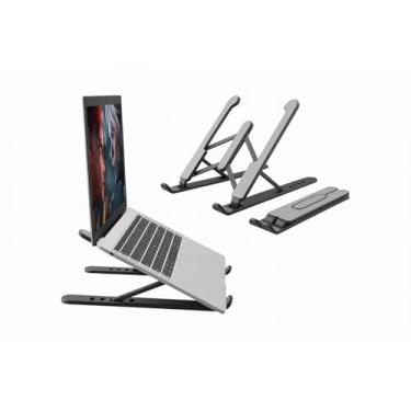Imagem de Suporte Ajustável de Plástico ABS para Notebook com 6 Posições Dobrável Ergonômico Compatível com Notebook Tablet e Celular