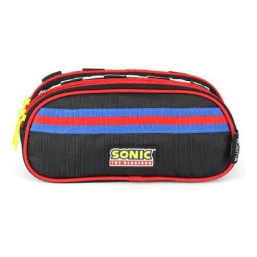 Imagem de Estojo Triplo Juvenil Original Sonic - Luxcel, Preto