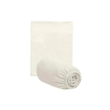 Imagem de Lençol Avulso com Elástico para Berço Padrão Americano Malha 100% Algodão Hipoalergênico Macio e Respirável 160x98x12cm (Palha)