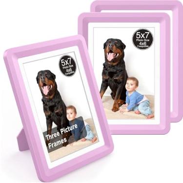 Imagem de vilkok Porta-retrato com tapete, 12 x 17 cm, instalação em 5 segundos sem ferramentas, molduras de design de segurança sem metal, molduras leves vêm em 8 cores para decoração de casa, casamento e